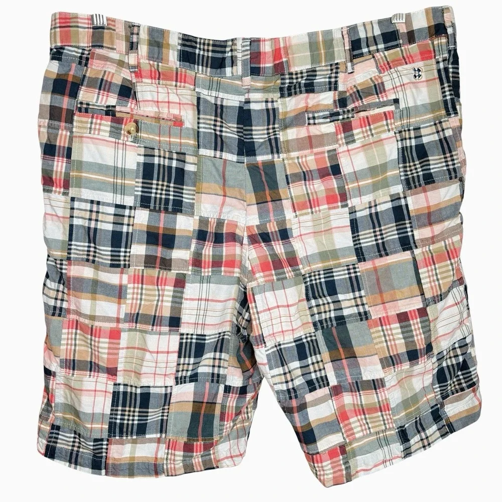 Castaway Nantucket Island Cisco Madras Patchwork Shorts 40 Preppy Plaid Cotton